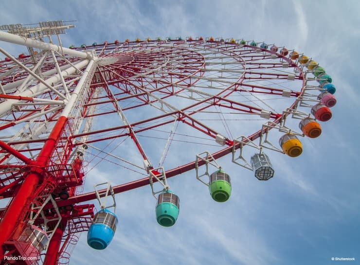 Colourful Ferris Wheel in Odaiba, Tokyo, Japan