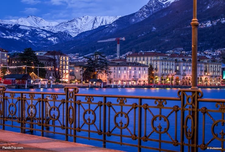 Lovely winter evening in Lugano, Switzerland