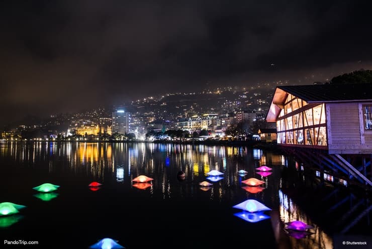 Montreux Christmas near the Geneva lake in Switzerland