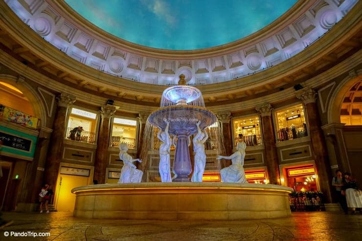 The Fountain Plaza at Venus Fort shopping mall in Odaiba, Tokyo, Japan