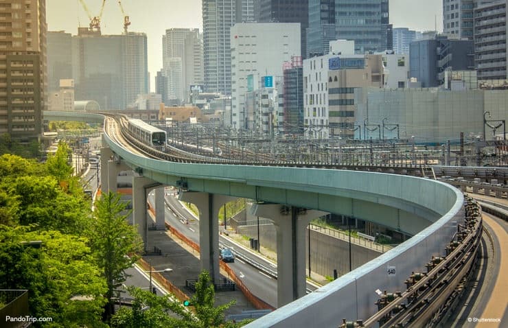 Yurikamome Line to Odaiba In Tokyo, Japan