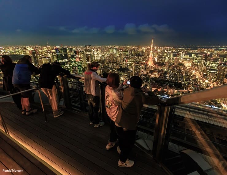 Tokyo Skyline and Tokyo Tower from top of the Mori Tower in Roppongi Hills, Minato District, Tokyo