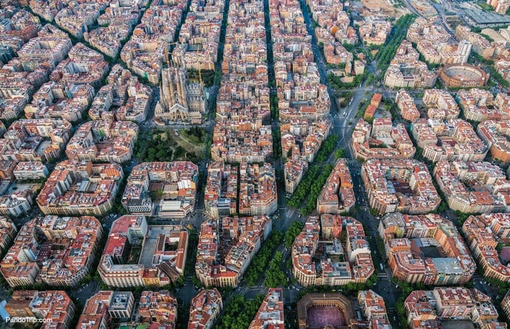 Aerial view of Barcelona