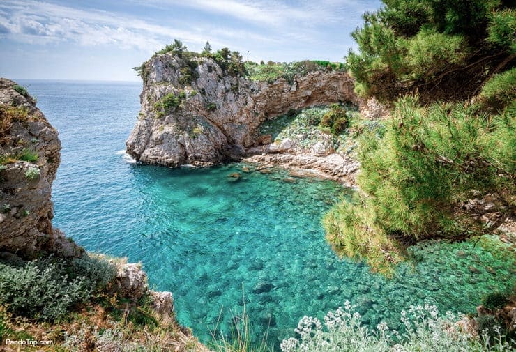 Crystal clear water of Adriatic Sea in Dubrovnik, Croatia