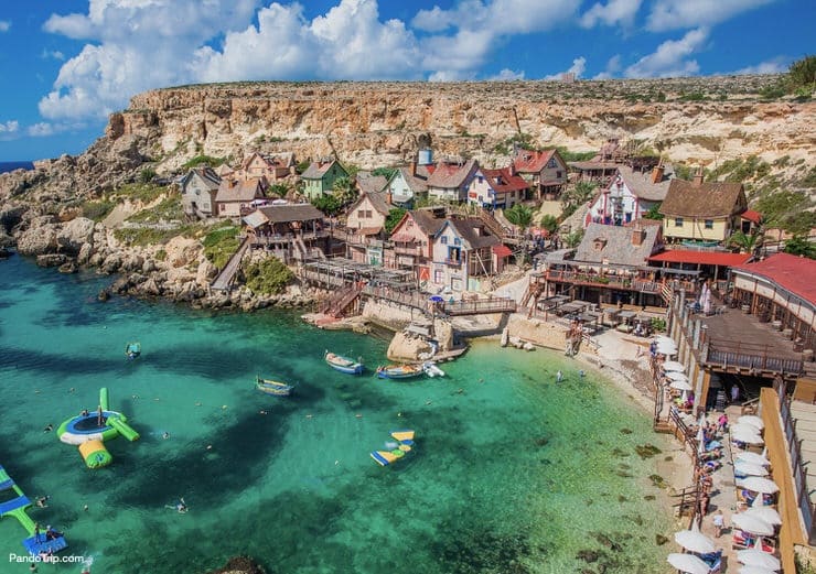 Famous Popeye Village at Anchor Bay in Malta