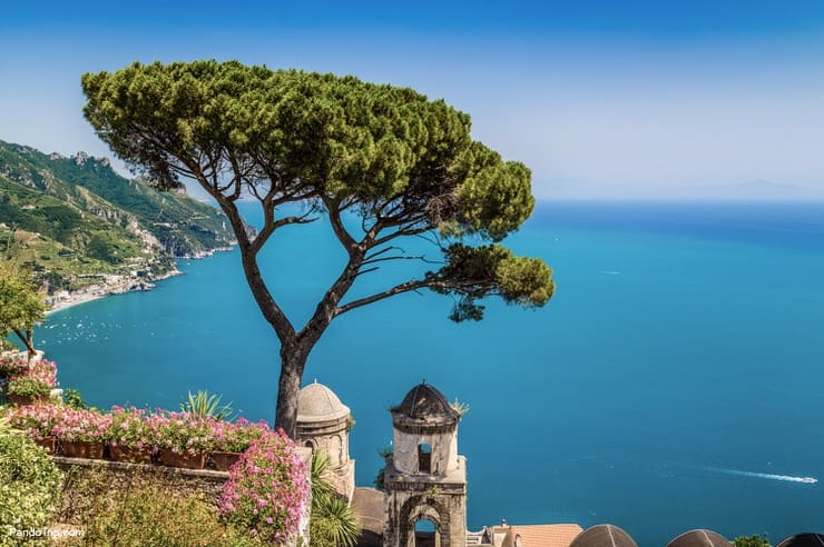 Famous view of Ravello, the Amalfi Coast, Italy