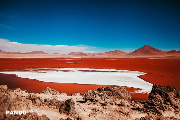 Aerial view of Laguna Colorada