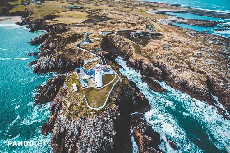 Aerial view of Fanad Lighthouse, Ireland