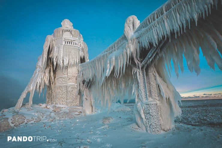 Frozen St. Joseph North Pier