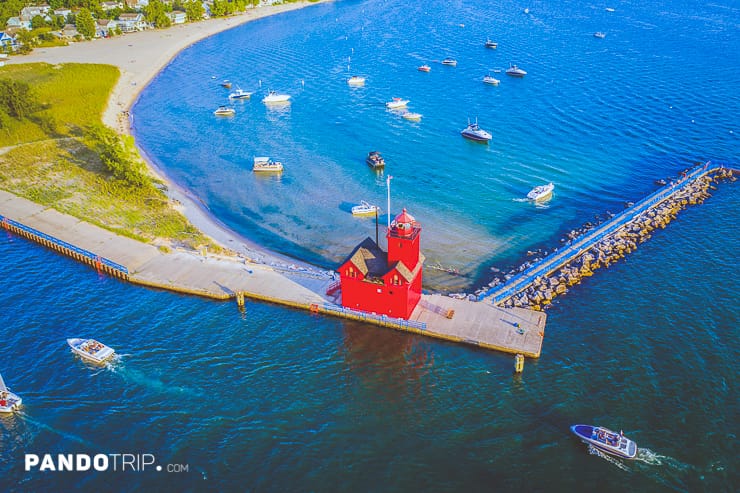 Holland Harbor Lighthouse, known as the Big Red Lighthouse