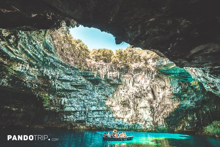 Wooden boat, Melissani Cave