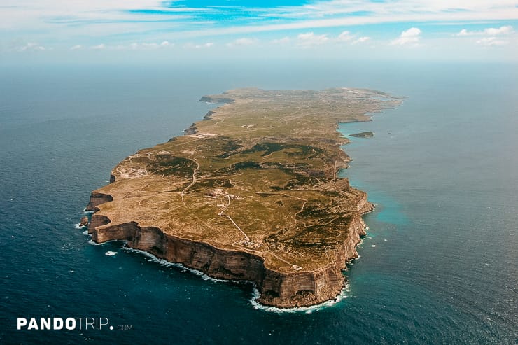 Aerial View of Lampedusa island in Sicily