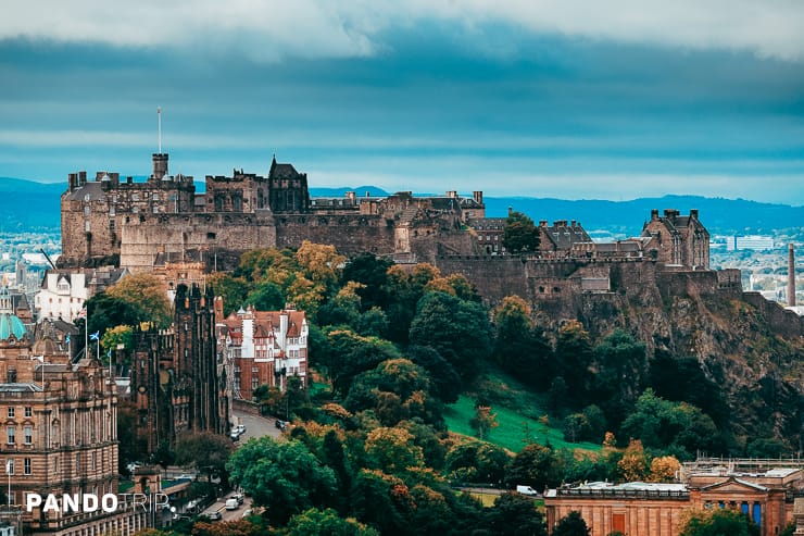 Aerial view of Edinburgh Castle, Edinburgh, Scotland