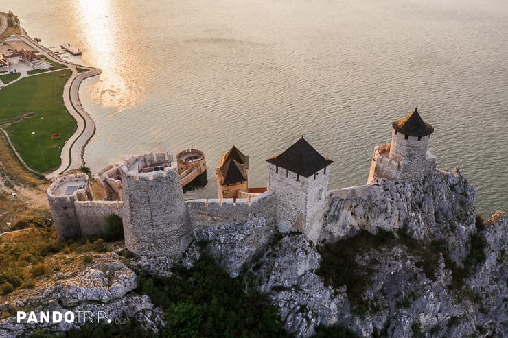 Aerial view of Golubac fortress