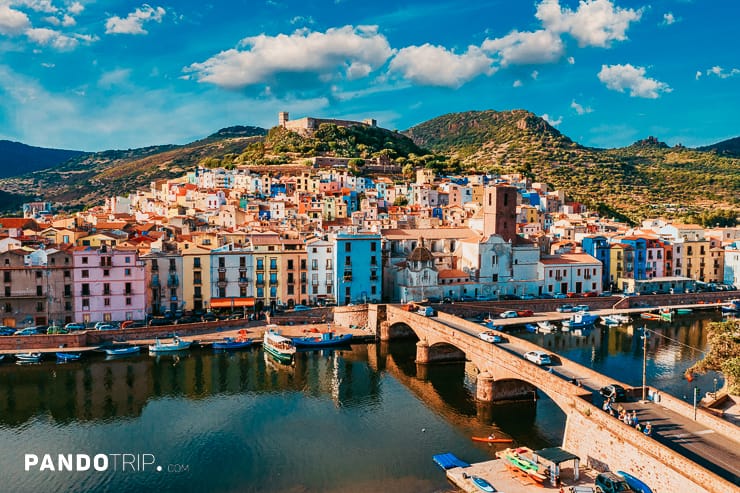Bosa town in Sardinia, Italy