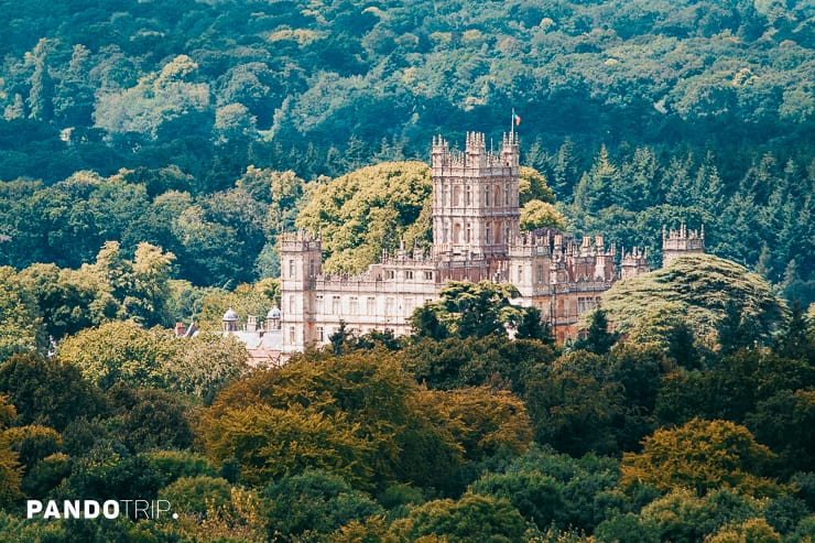 Highclere Castle taken from Beacon Hill in Hampshire, England