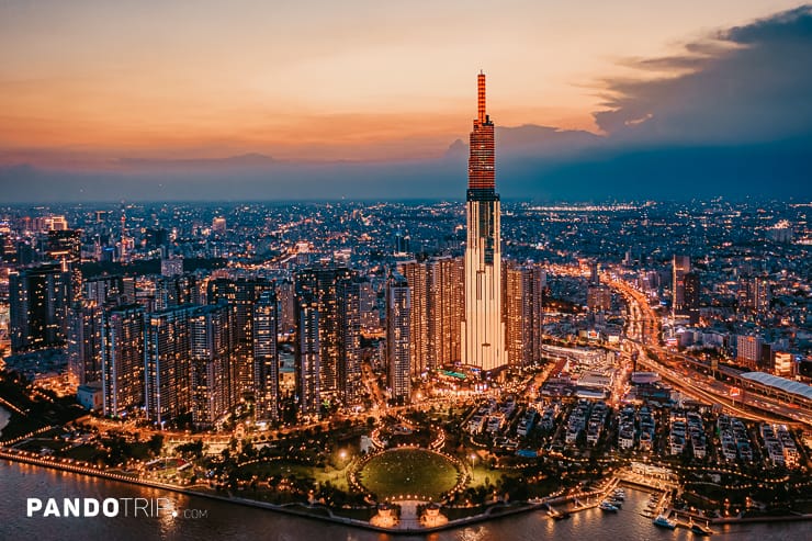 Landmarks 81 at night, Ho Chi Minh City, Vietnam