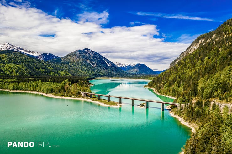 Sylvenstein Dam and Bavarian Alps