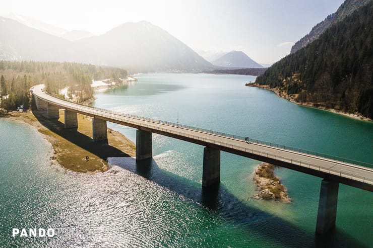 Sylvenstein Lake and bridge