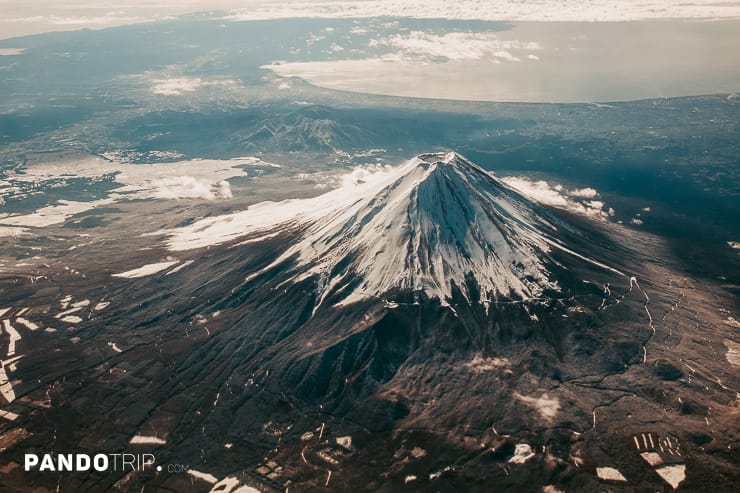 Aerial view of Mt Fuji