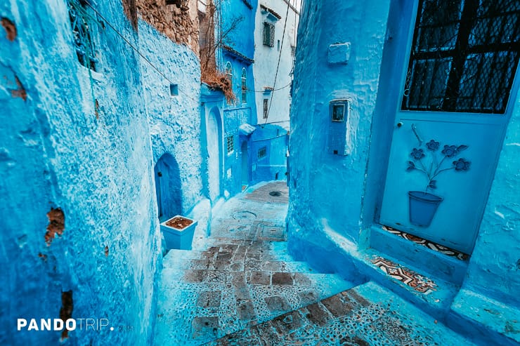 Blue street in Chefchaouen, Morocco