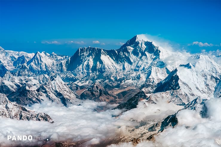 Everest and Lhotse, Himalaya range, Nepal