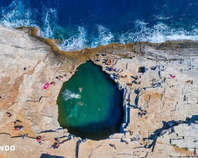 Beautiful Giola Natural Pool in Thassos, Greece