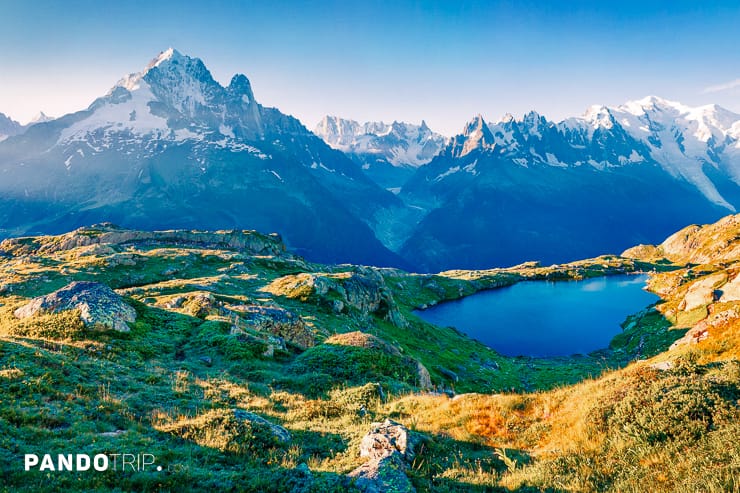 Lac Blanc lake with Mont Blanc