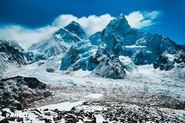 Mount Everest and Nuptse view in Nepal