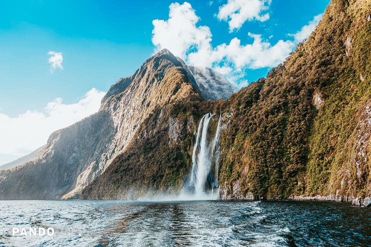 The Stirling Falls in Milford Sound, Fjordland, New Zealand
