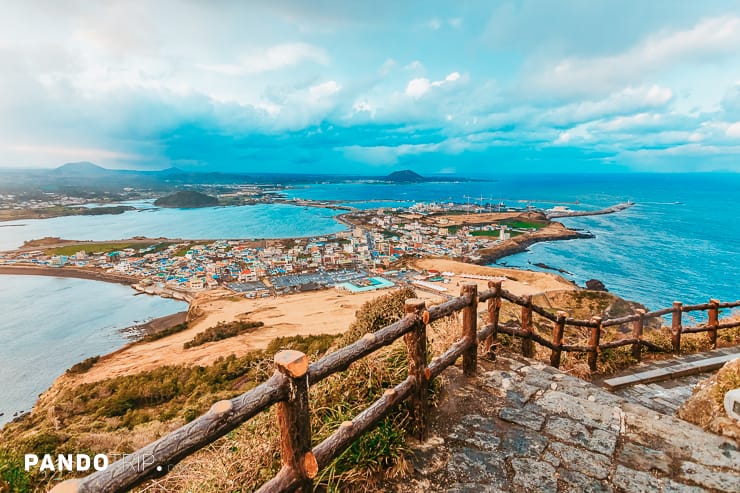 View from Seongsan Ilchulbong moutain in Jeju Island, South Korea