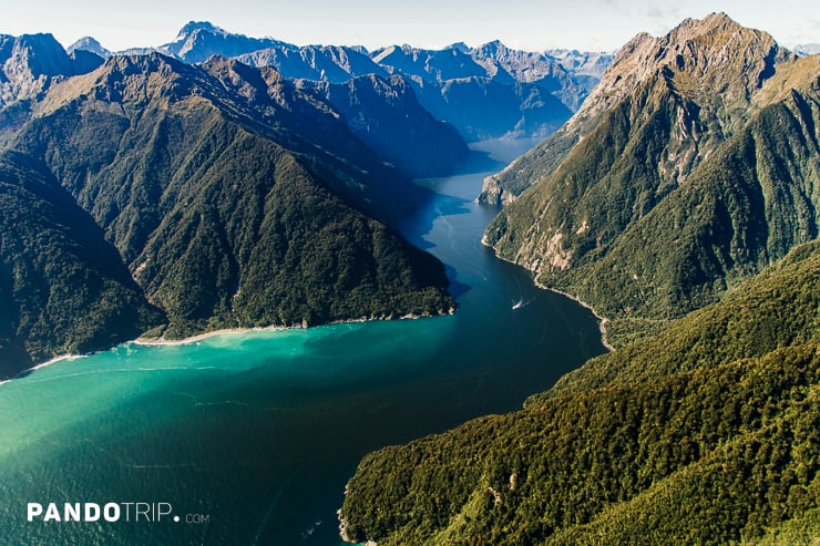 Aerial view of Milford Sound, New Zealand