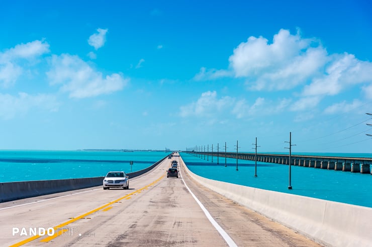 Driving on Seven Mile Bridge in Florida