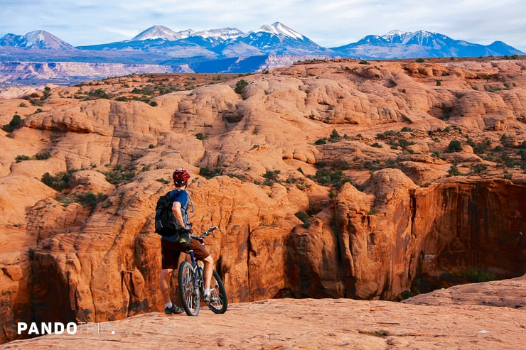 Slickrock mountain bike trail in Moab, Utah