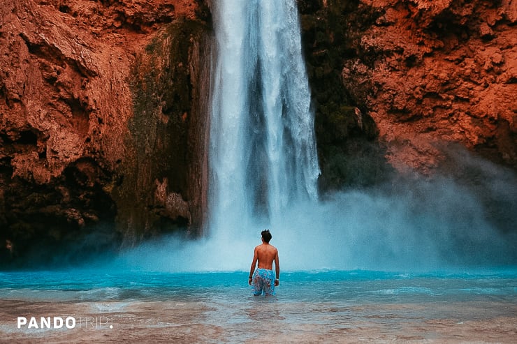 Swimming, Mooney falls, Havasupai waterfalls