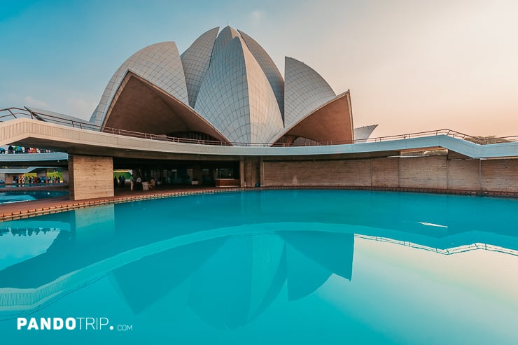 Interesting angle of the Lotus Temple in India