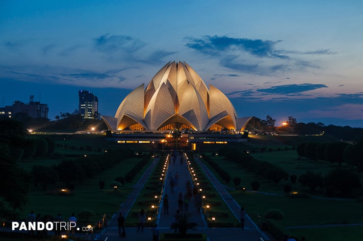 Lotus Temple at night