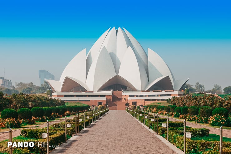 Lotus Temple during the day in India
