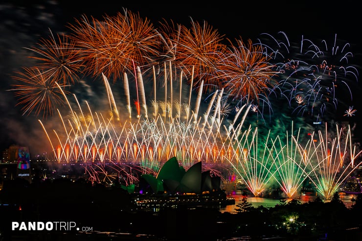 Fireworks over Sydney's Opera House