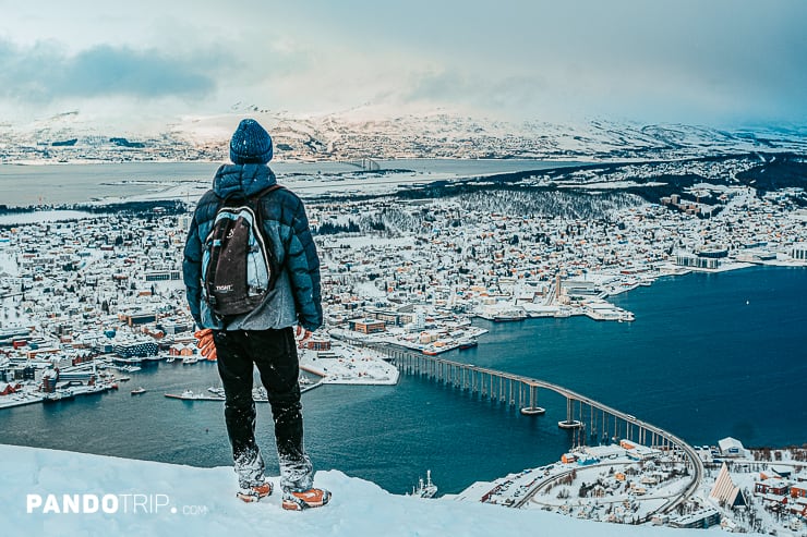 View from Mount Storsteinen in Tromso