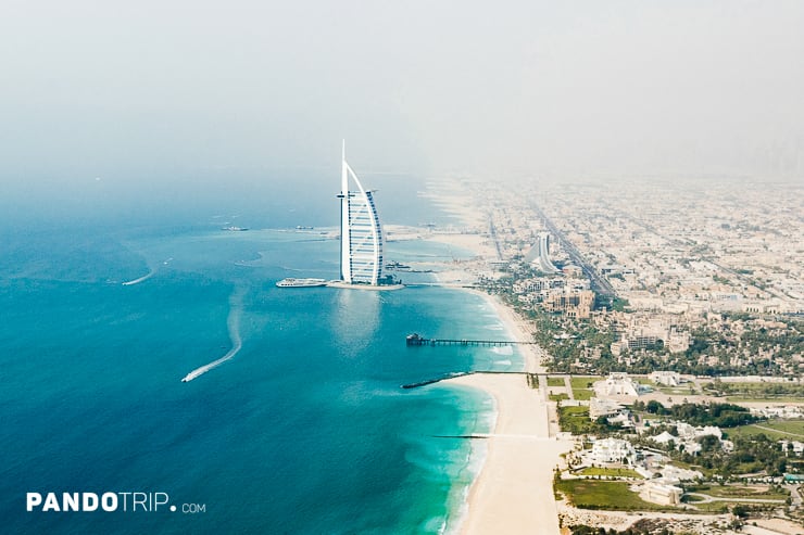 Aerial view of Burj Al Arab