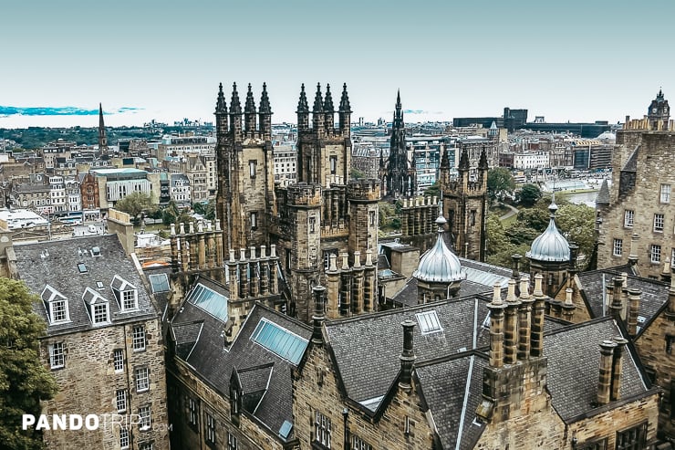 Edinburgh view from Camera Obscura rooftop viewing gallery