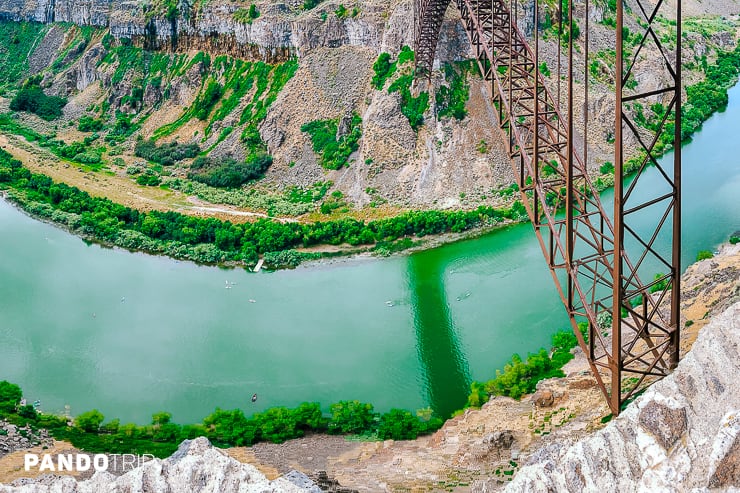 Looking down Perrine Bridge