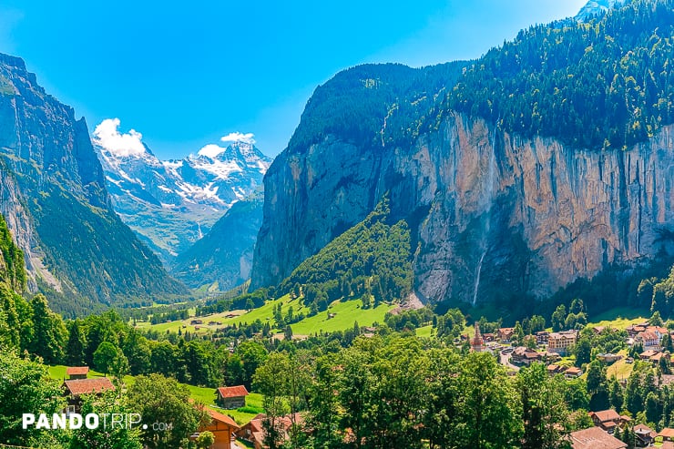 Panoramic view of Lauterbrunnen valley