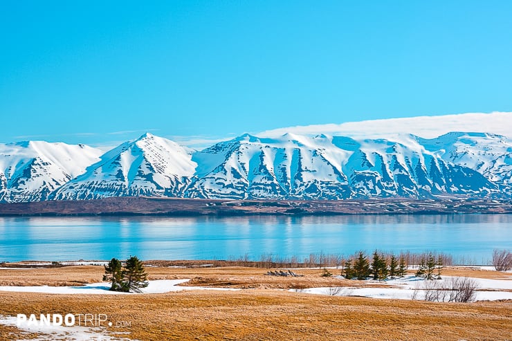 Snowy Mountains in Eyjafjordur