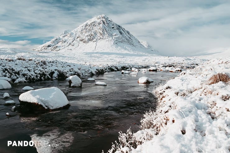 Snowy landscape at Glencoe