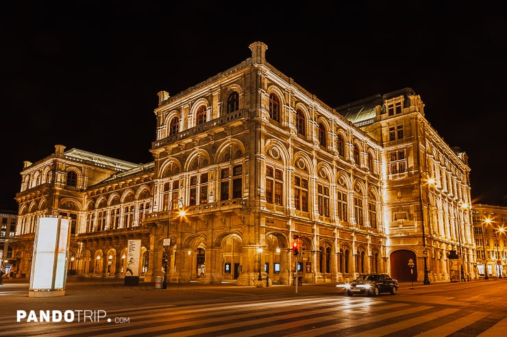 Vienna State Opera House at night