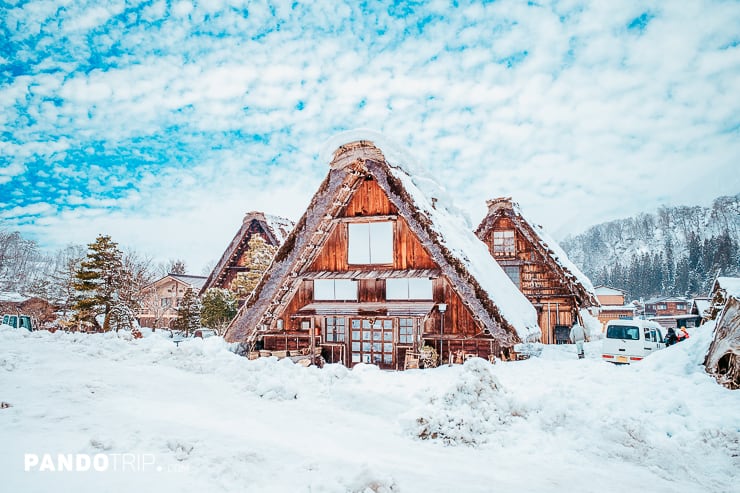 Gassho-zukuri style houses in Shirakawa-go