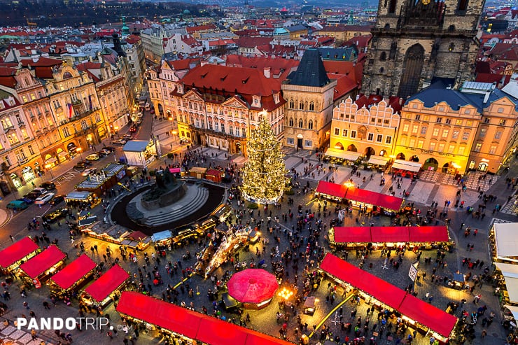 Old Town Square Christmas market in Prague