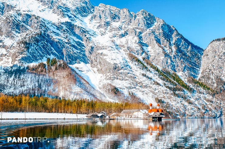 St. Bartholomew church on Konigssee lake in Ramsau